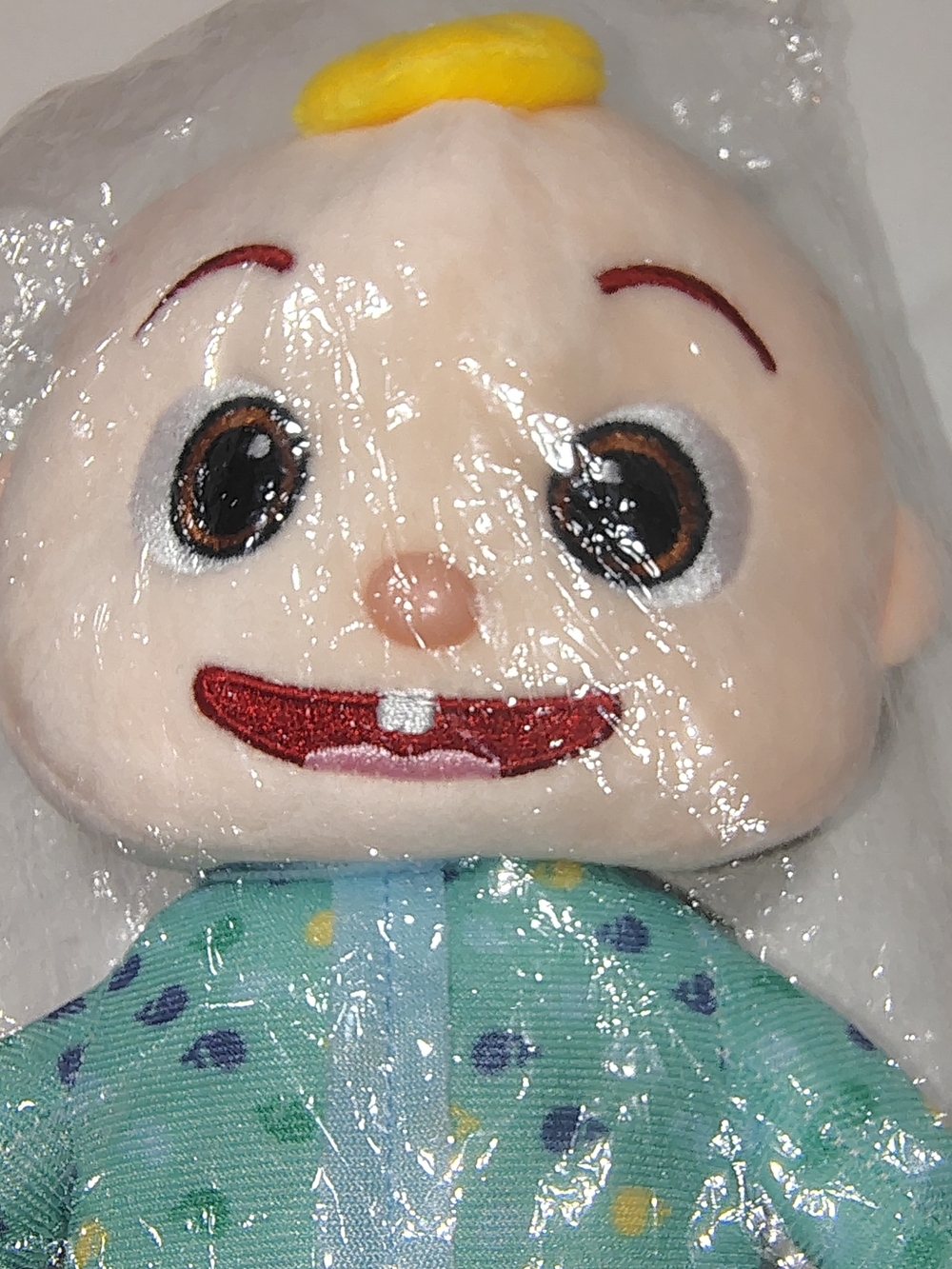 Plush Baby Doll in Teal Floral Pajamas - Soft Stuffed Toy - Picture 4 of 5